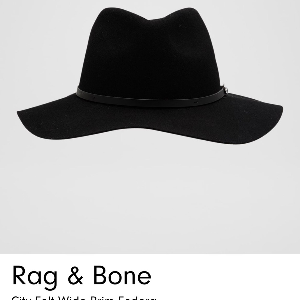 Rag & Bone Black Wide Brim Fedora